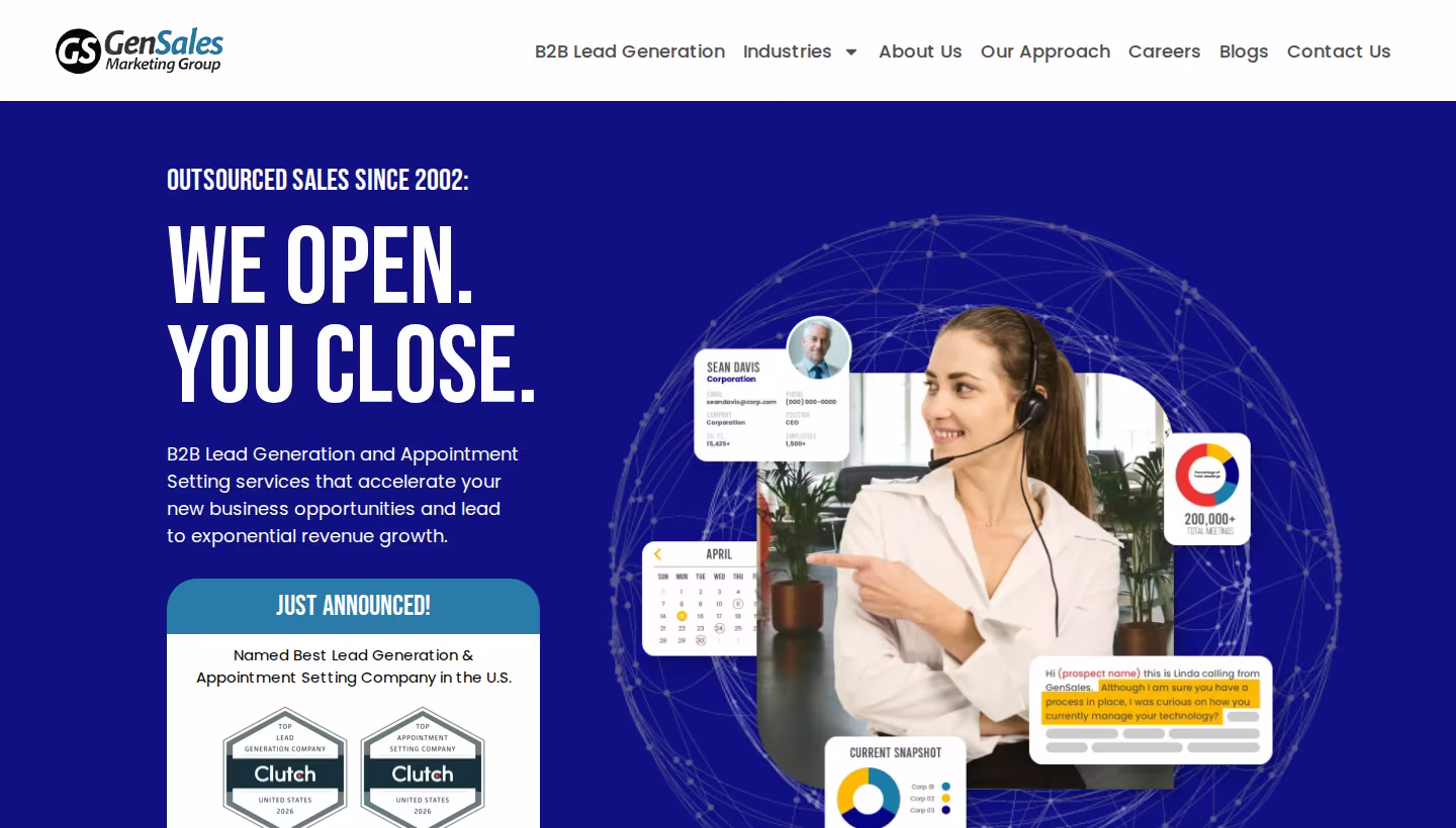 GenSales homepage screenshot
