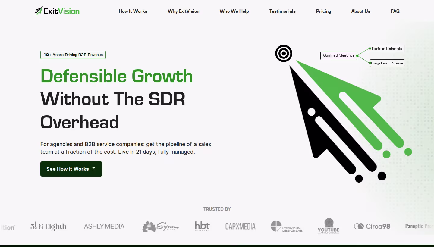 ExitVision homepage screenshot