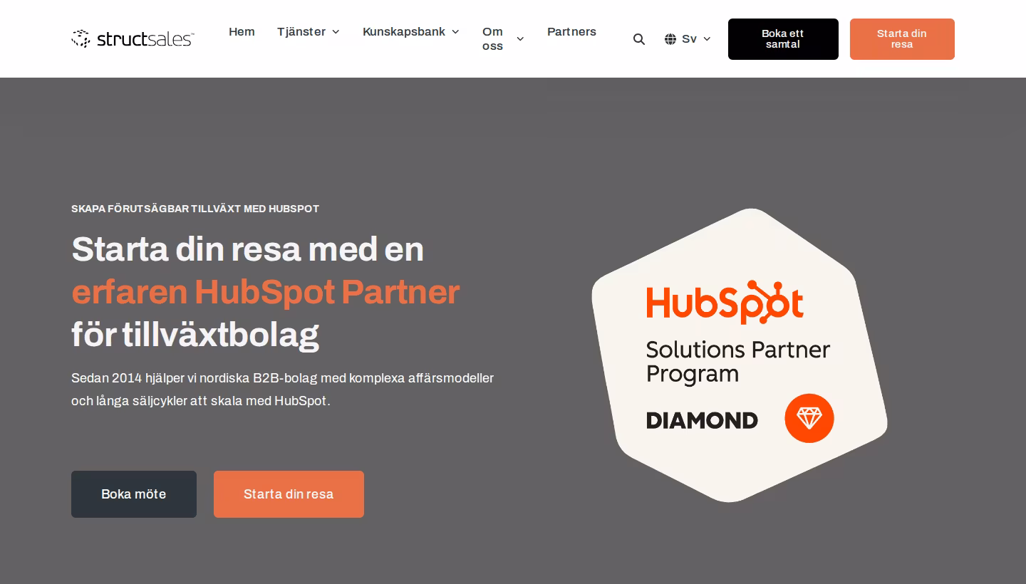 Structsales homepage screenshot