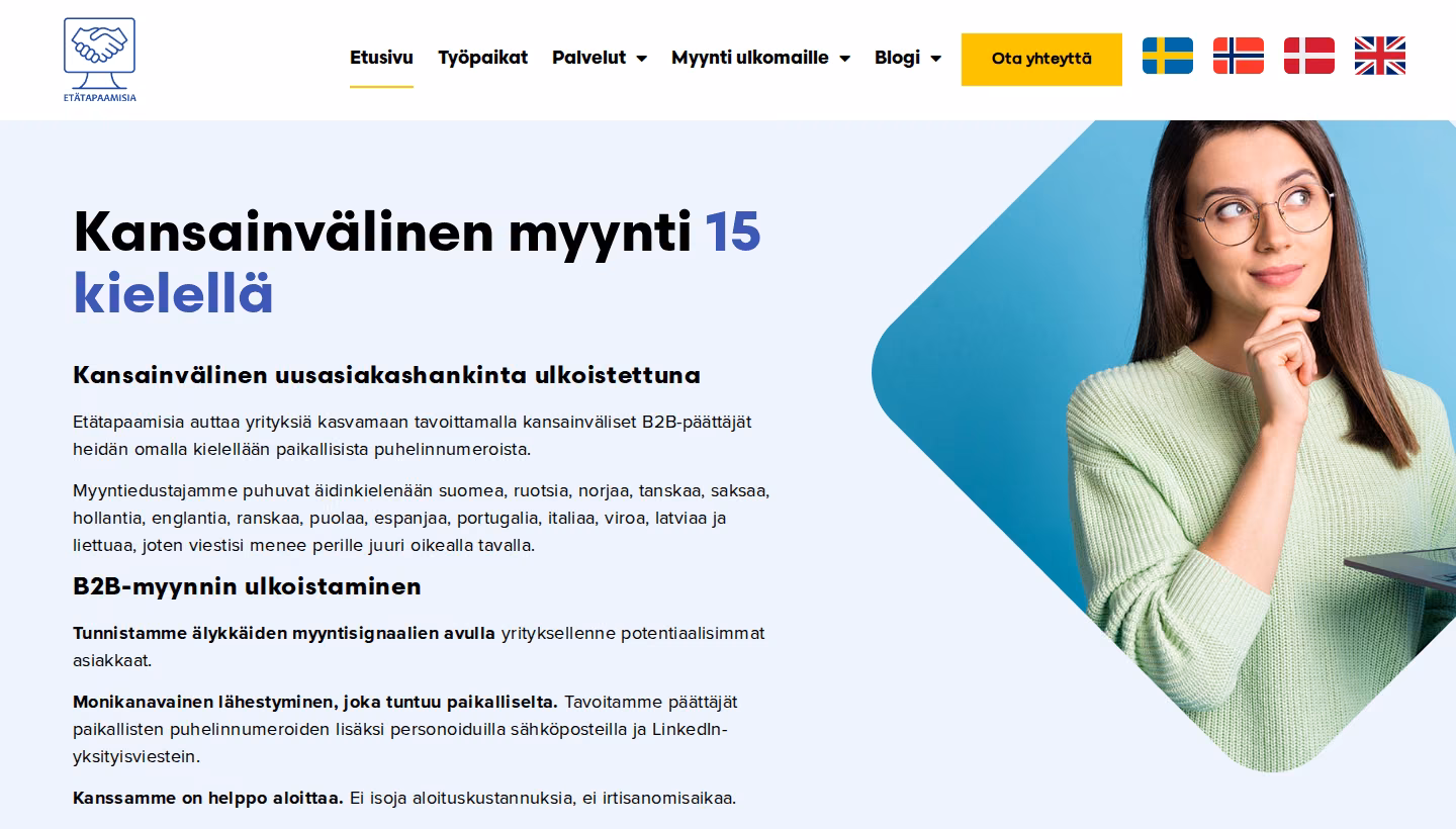 Et&auml;tapaamisia homepage screenshot