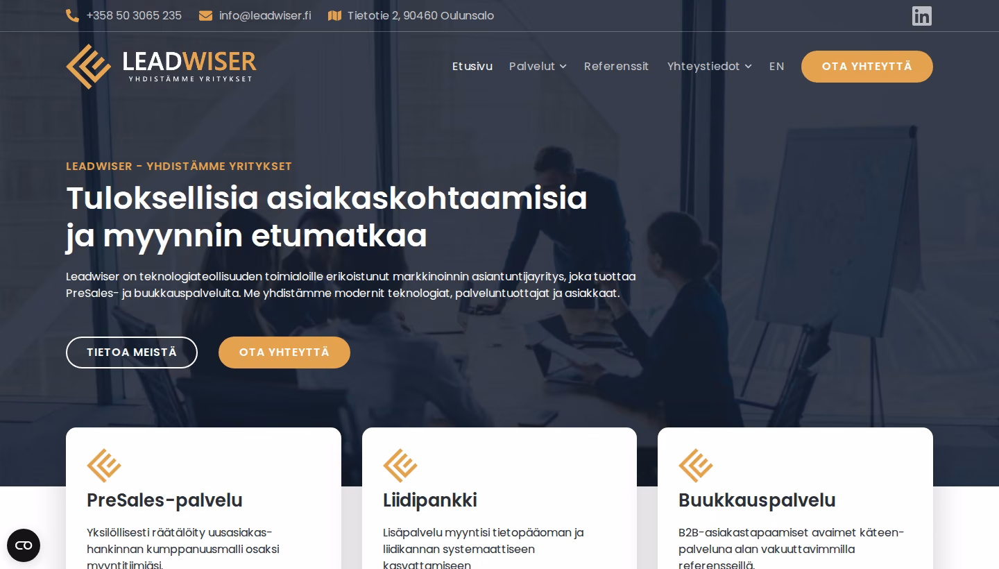 Leadwiser homepage screenshot
