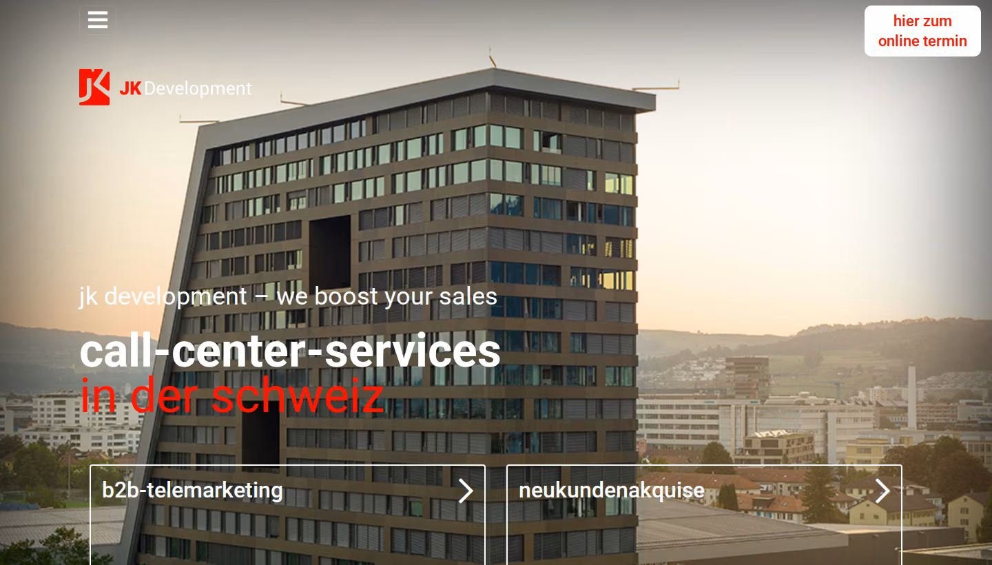JK Development homepage screenshot