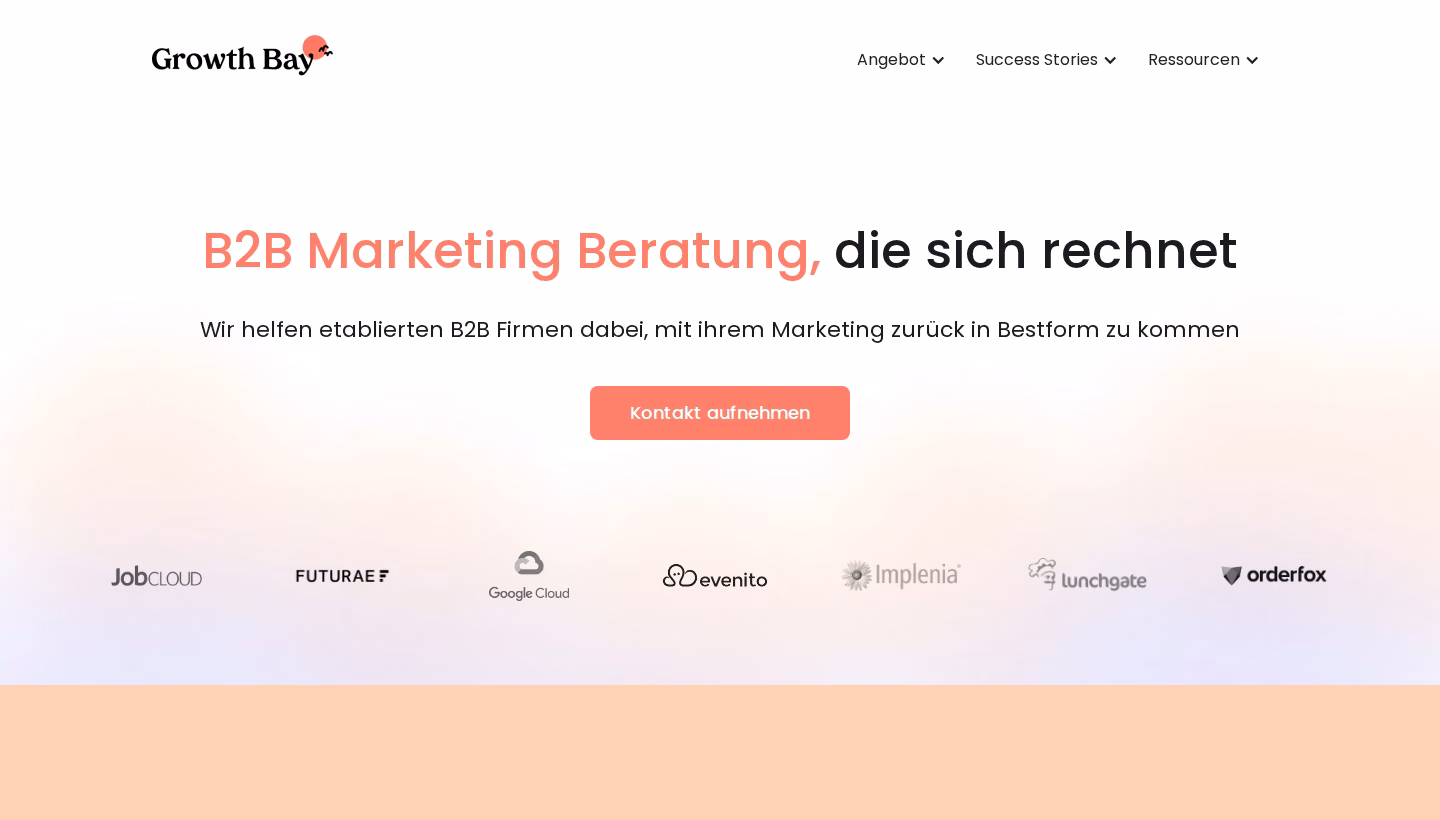 GrowthBay homepage screenshot