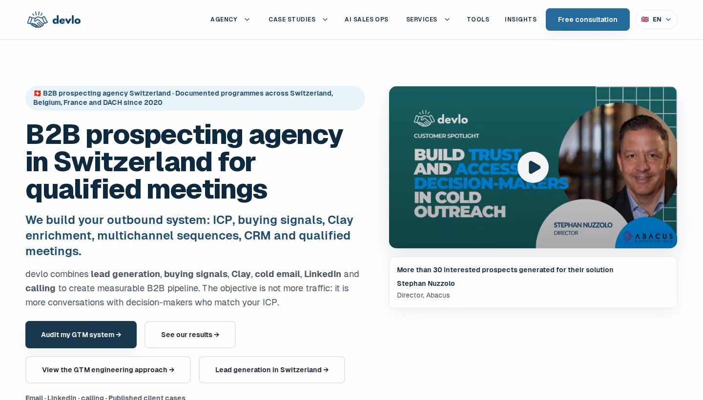 devlo homepage screenshot