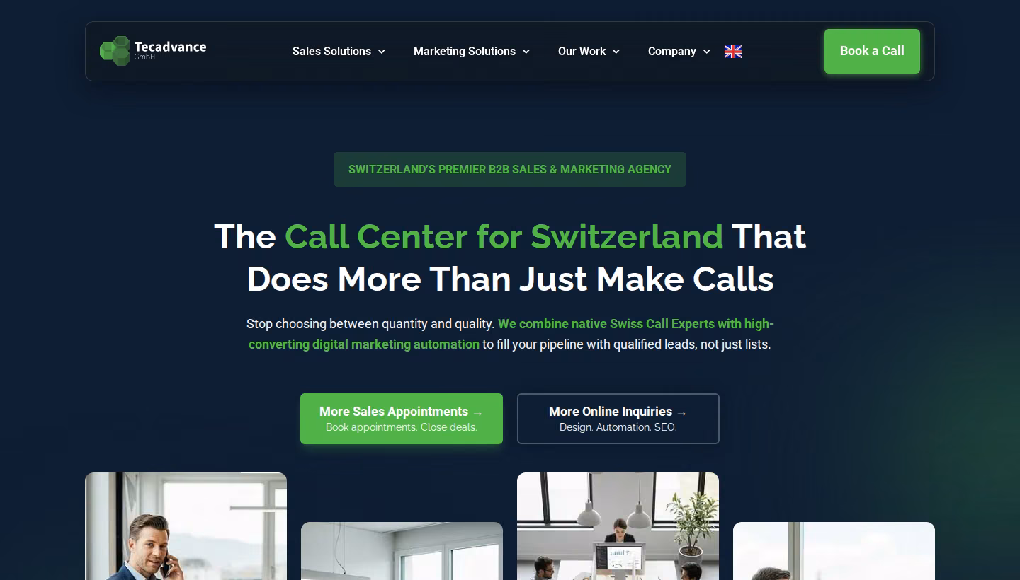 Tecadvance homepage screenshot