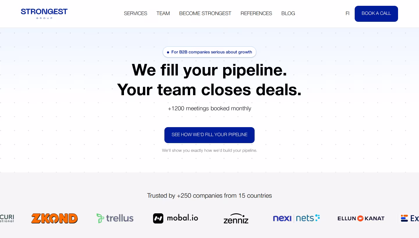 Strongest Group homepage screenshot