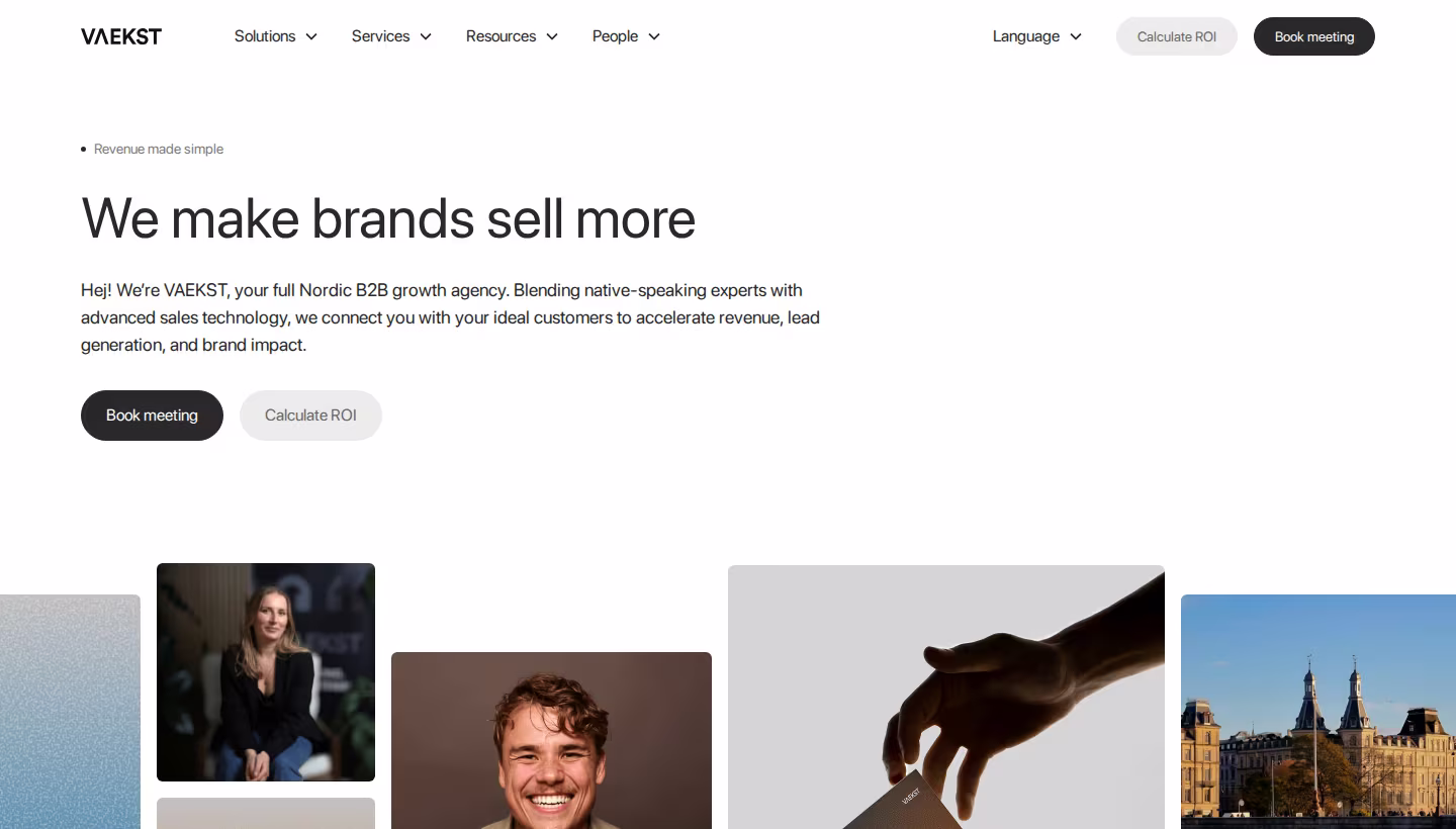 VAEKST homepage screenshot
