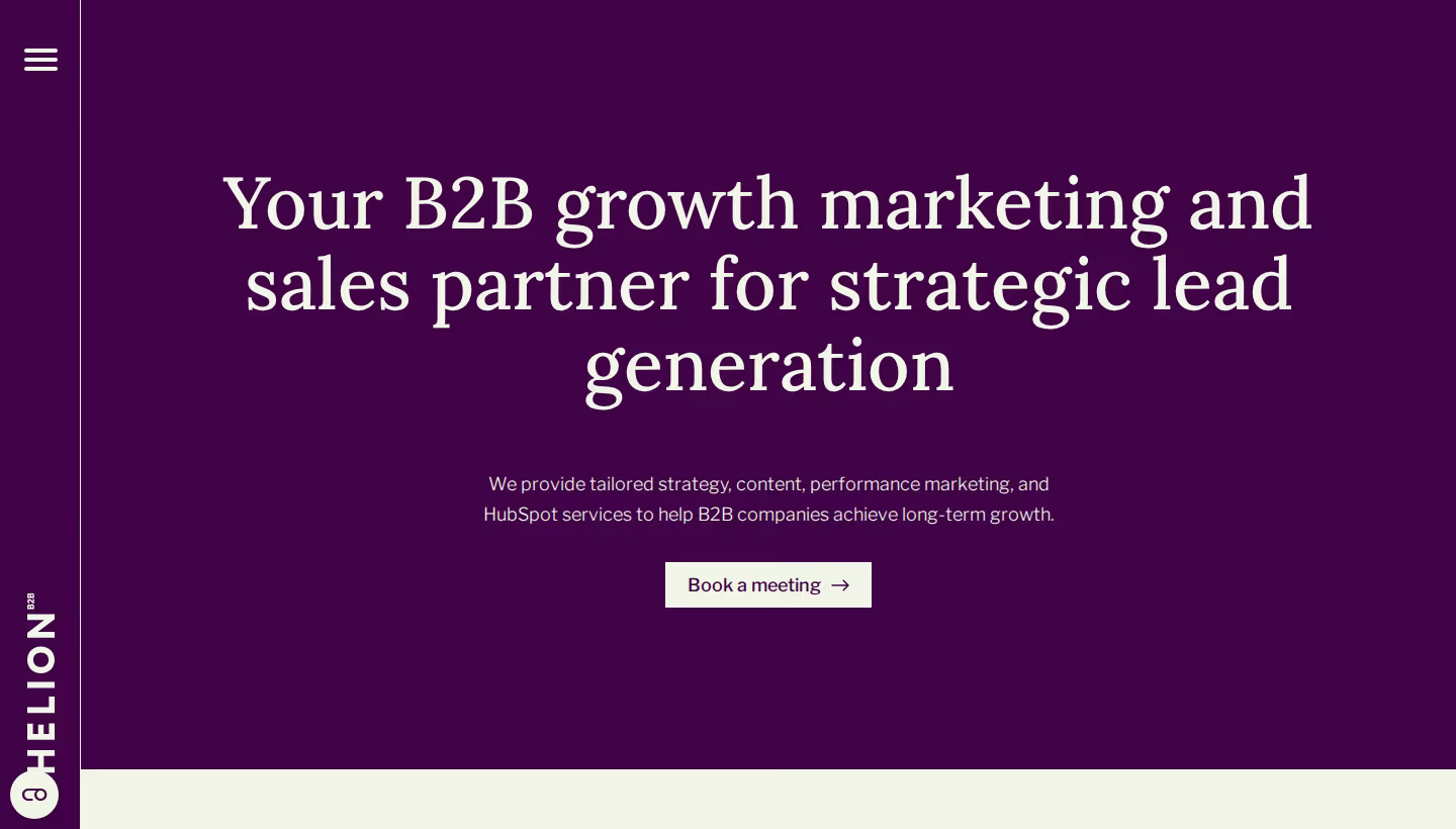 Helion B2B homepage screenshot