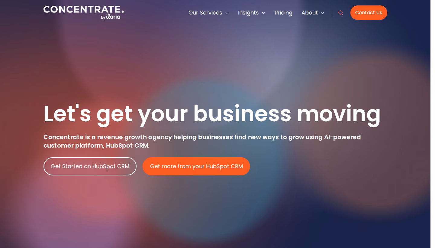 Concentrate homepage screenshot