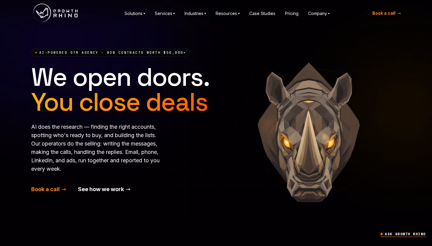 Growth Rhino homepage screenshot