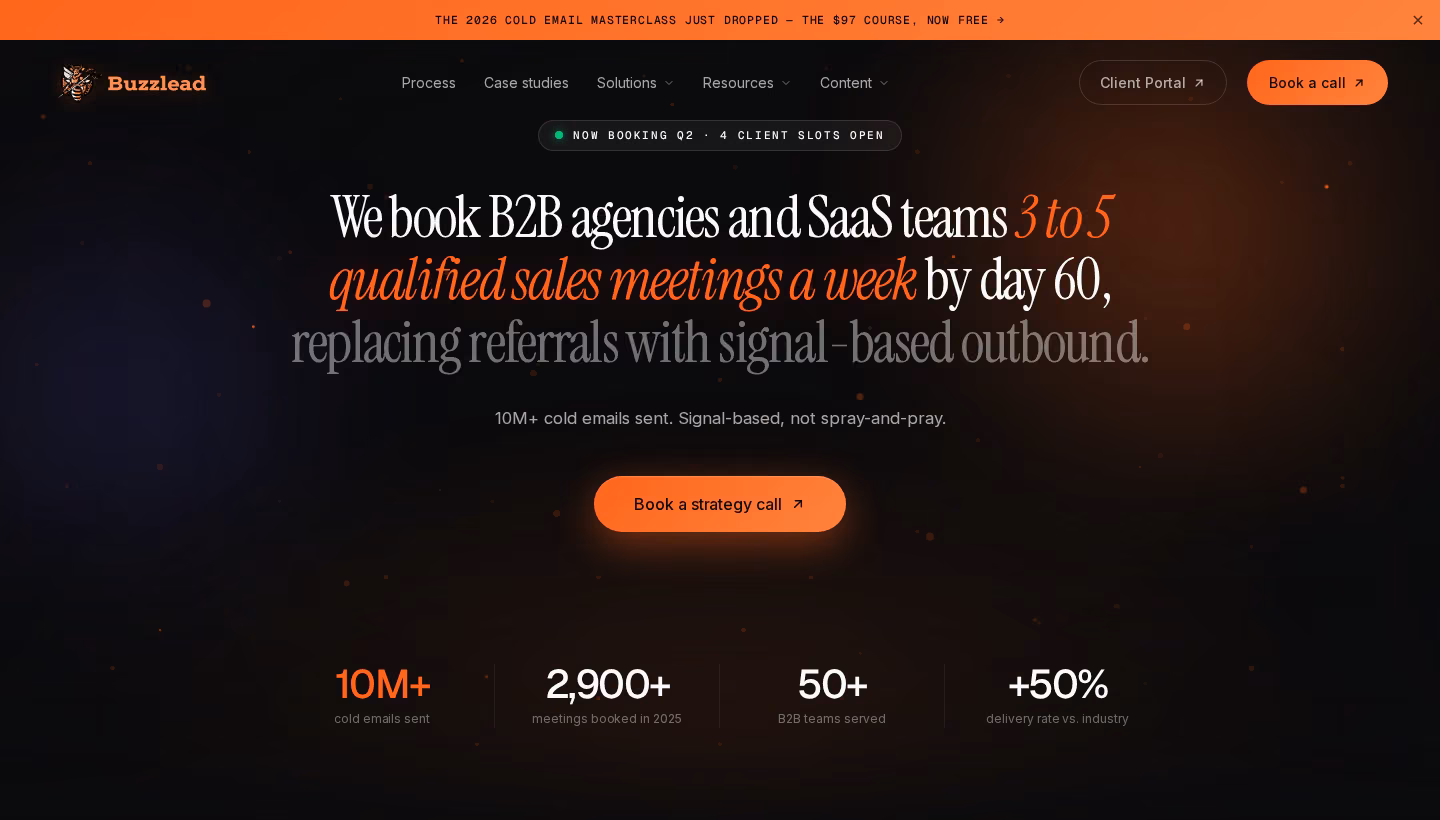 BuzzLead homepage screenshot