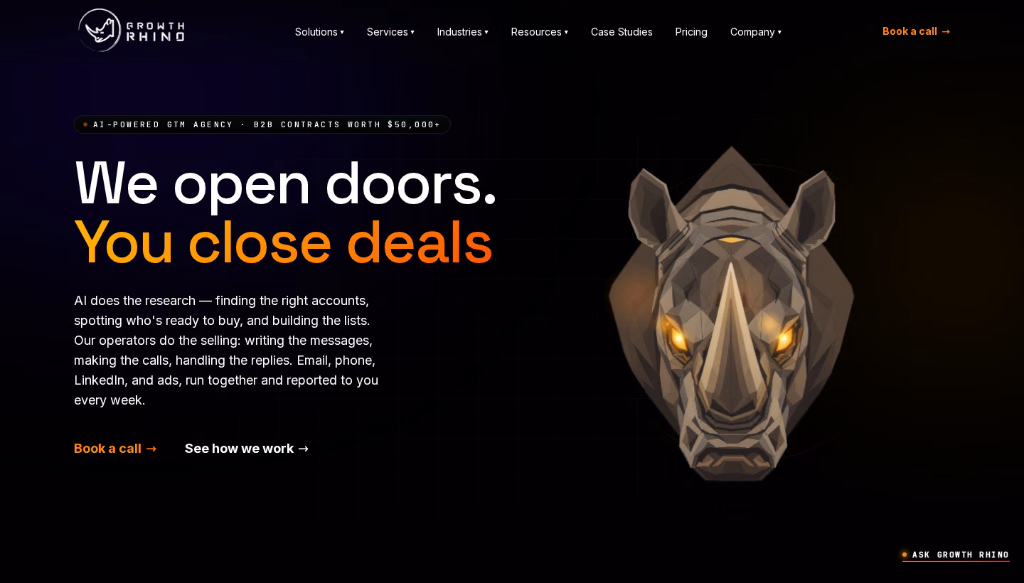 Growth Rhino homepage screenshot