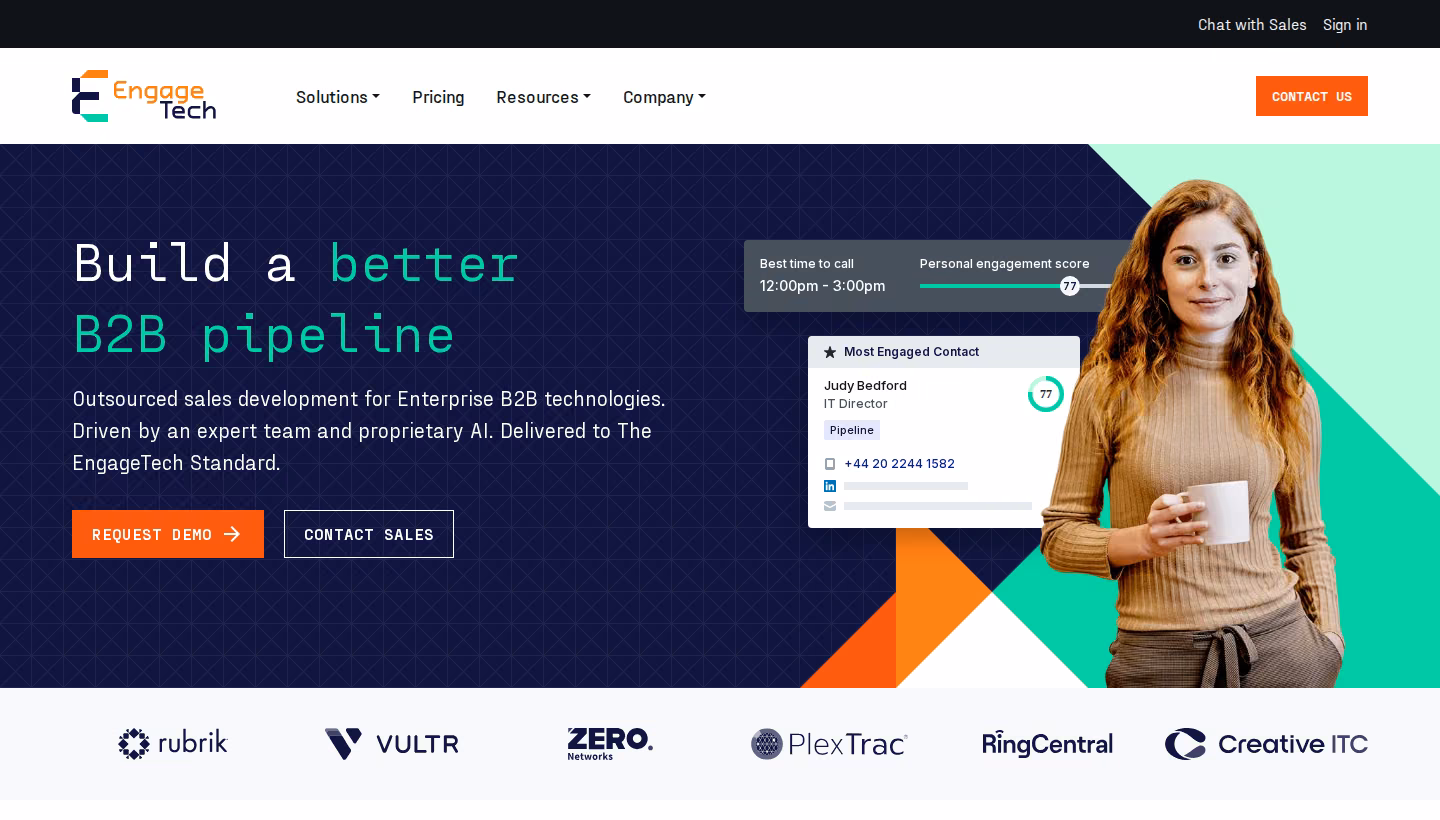 EngageTech homepage screenshot
