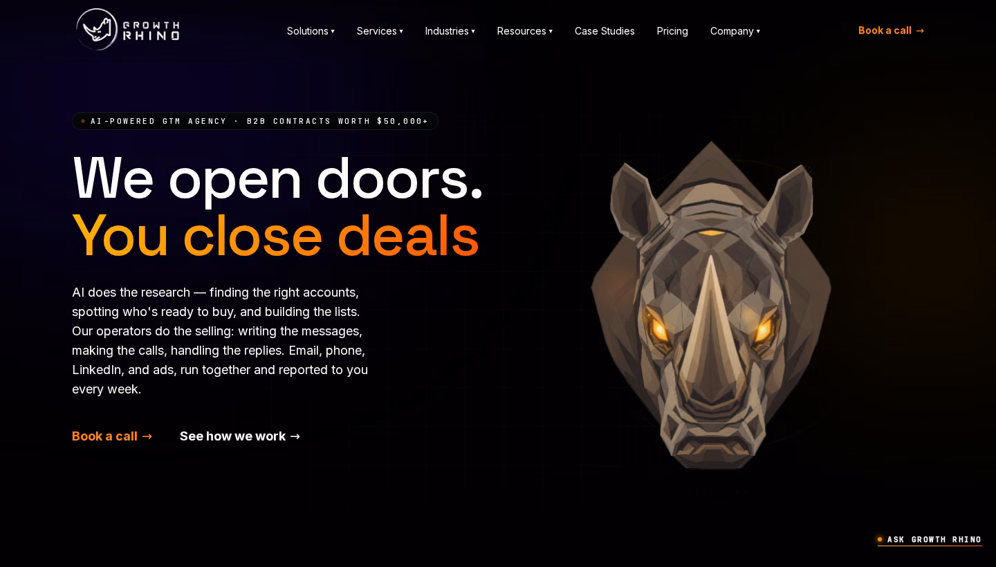 Growth Rhino homepage screenshot