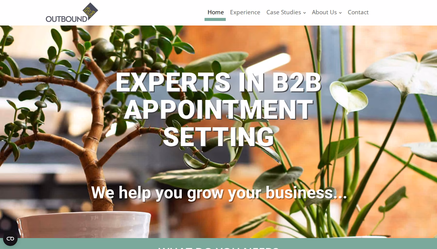 Outbound Solutions homepage screenshot