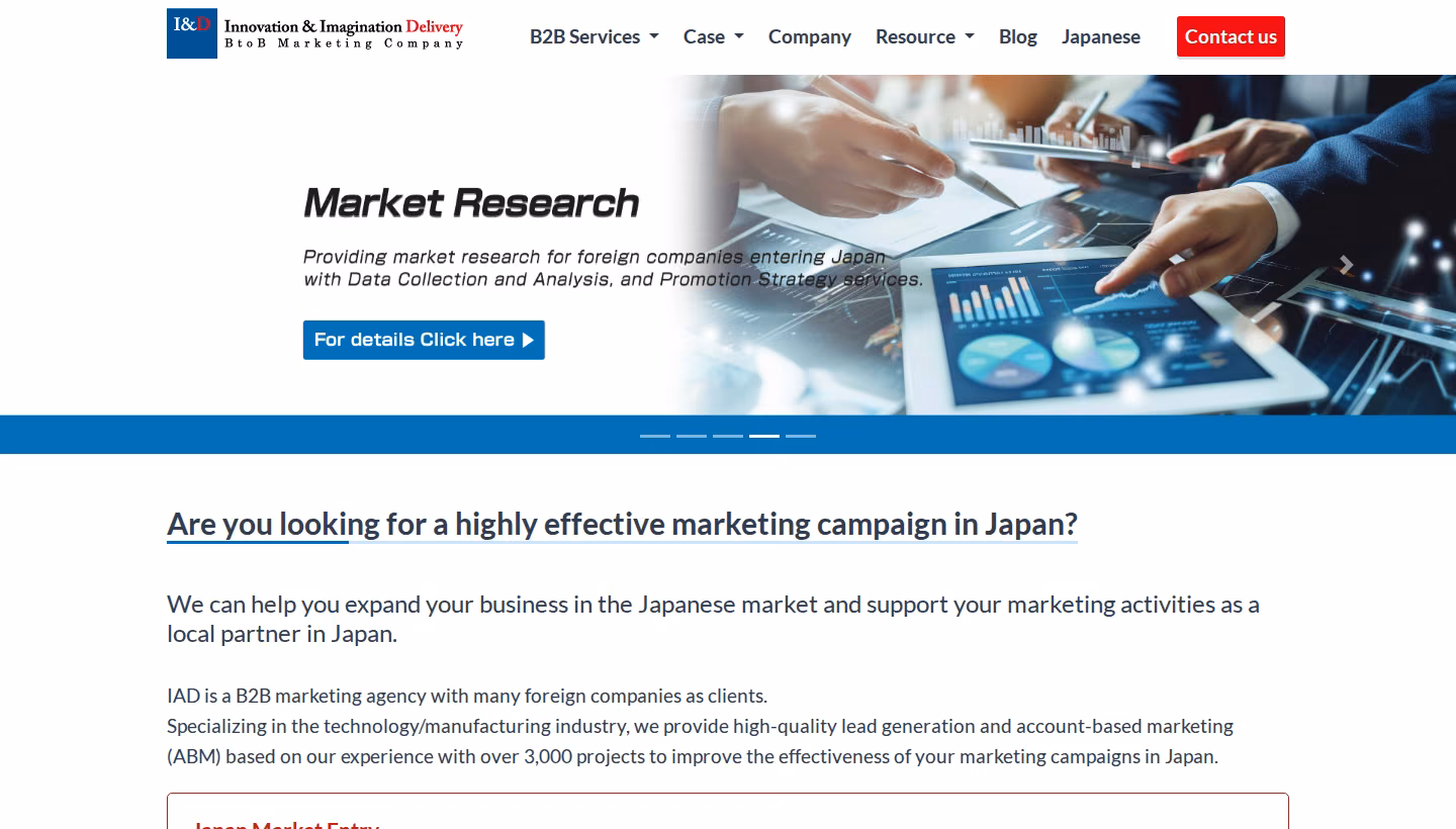 I&D homepage screenshot