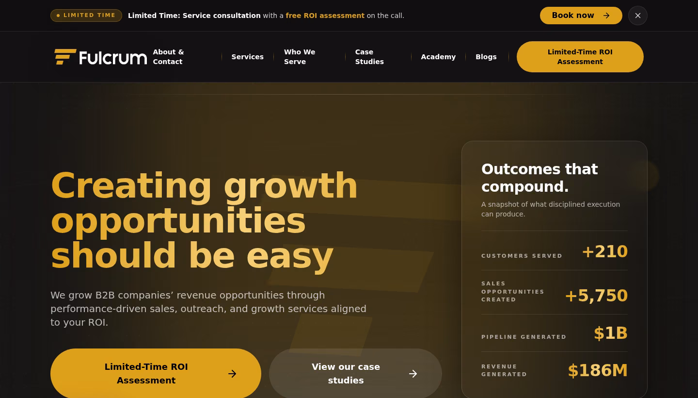 Fulcrum homepage screenshot