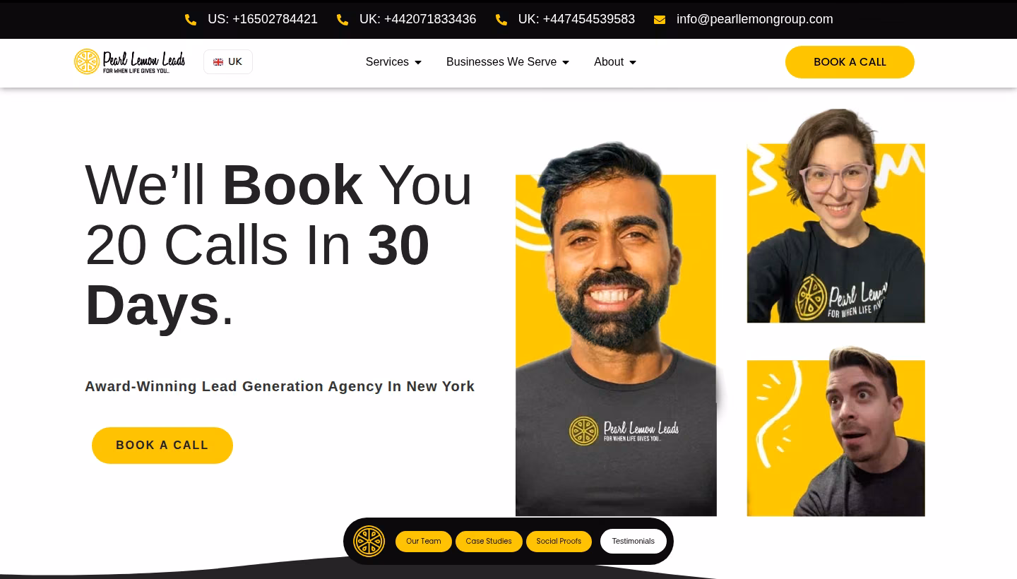Pearl Lemon Leads USA homepage screenshot
