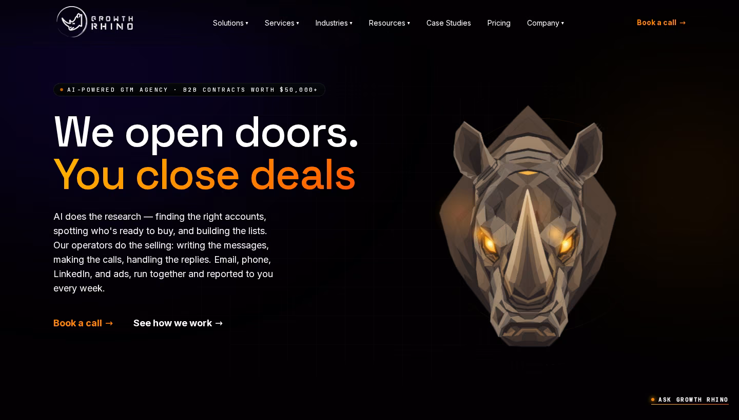 Growth Rhino homepage screenshot