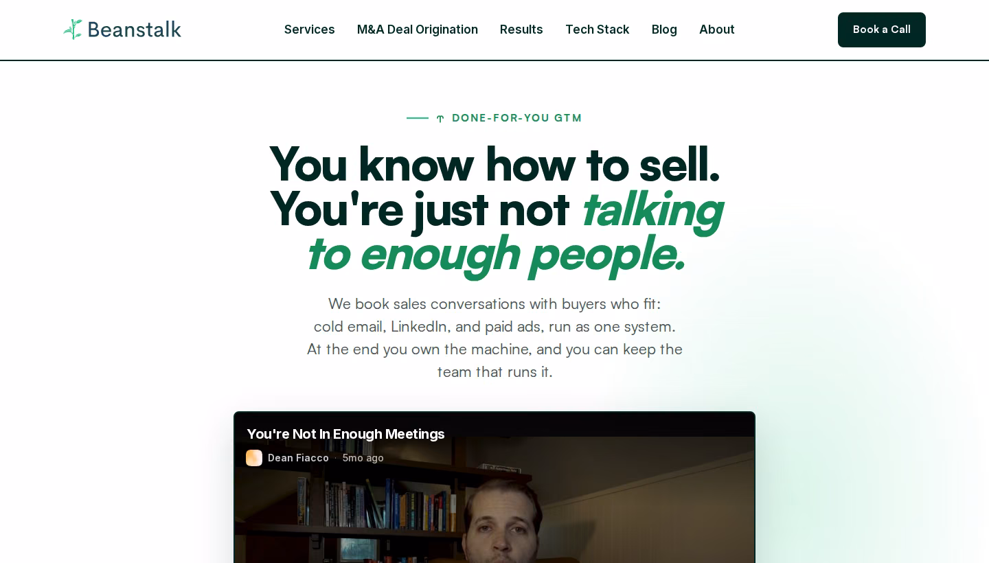 Beanstalk Consulting homepage screenshot