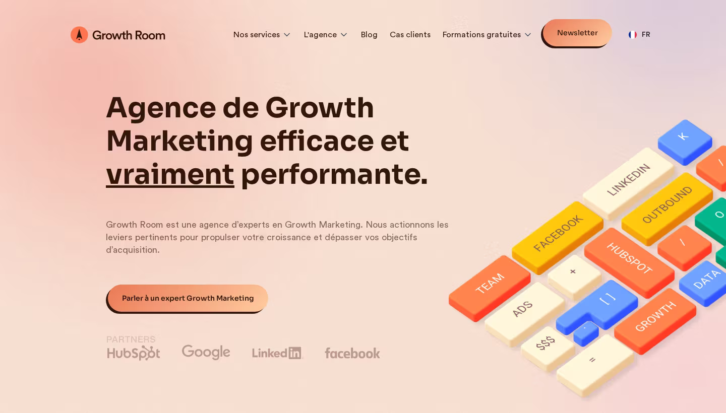 Growth Room homepage screenshot