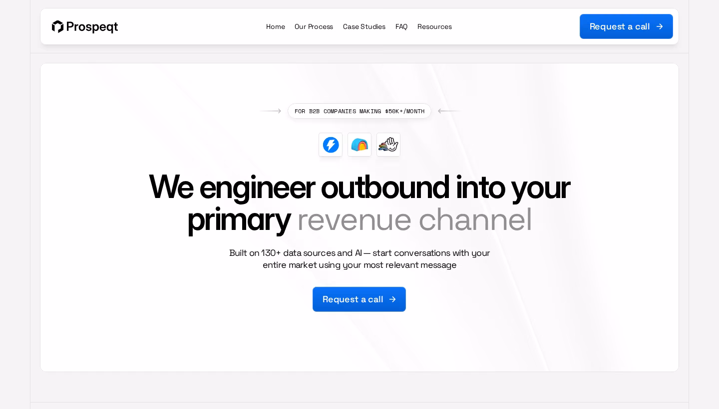Prospeqt homepage screenshot