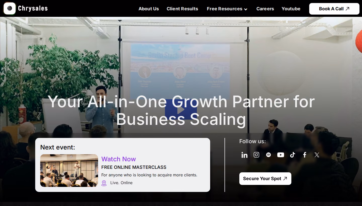 Chrysales homepage screenshot