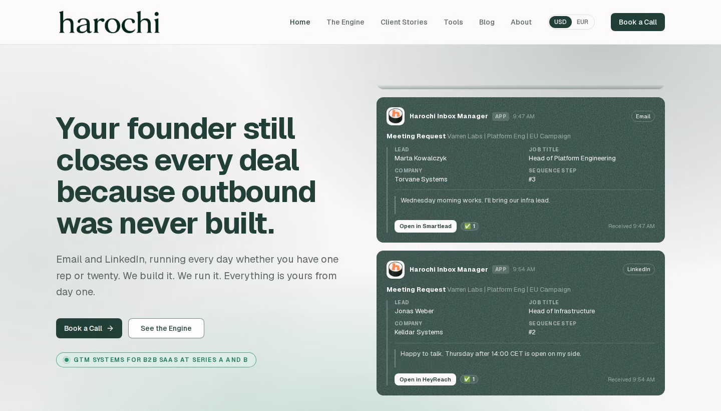 Harochi homepage screenshot