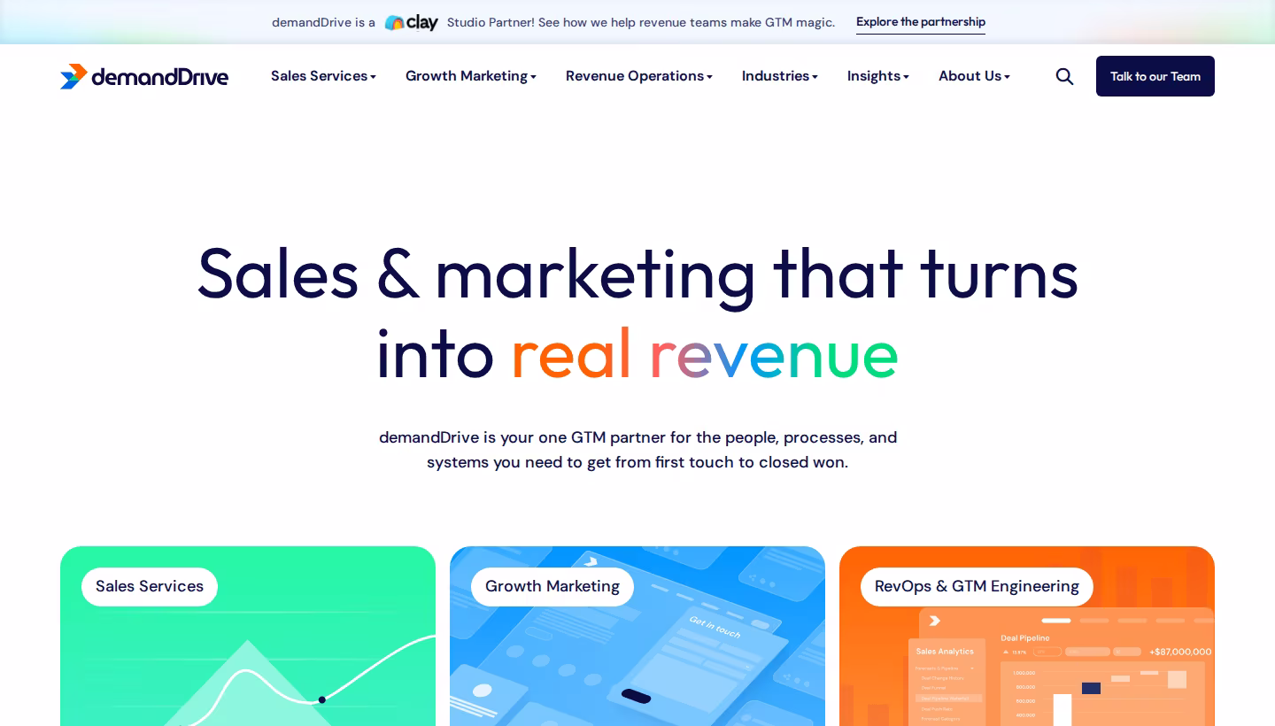 demandDrive homepage screenshot