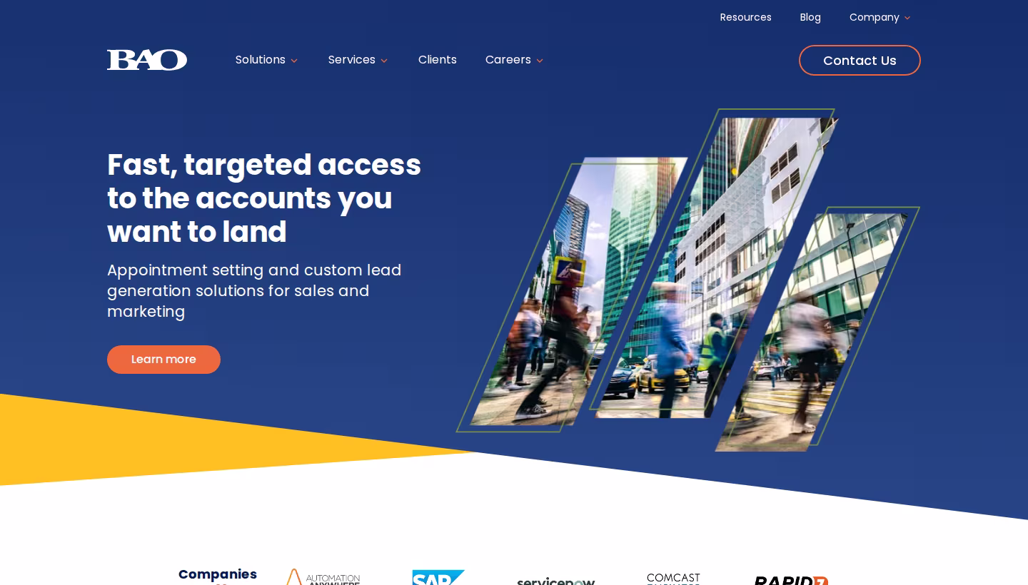 BAO homepage screenshot