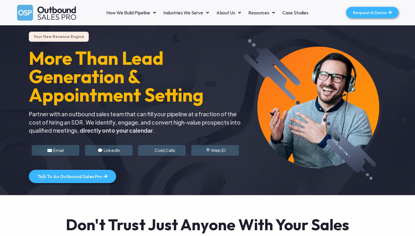 Outbound Sales Pro homepage screenshot