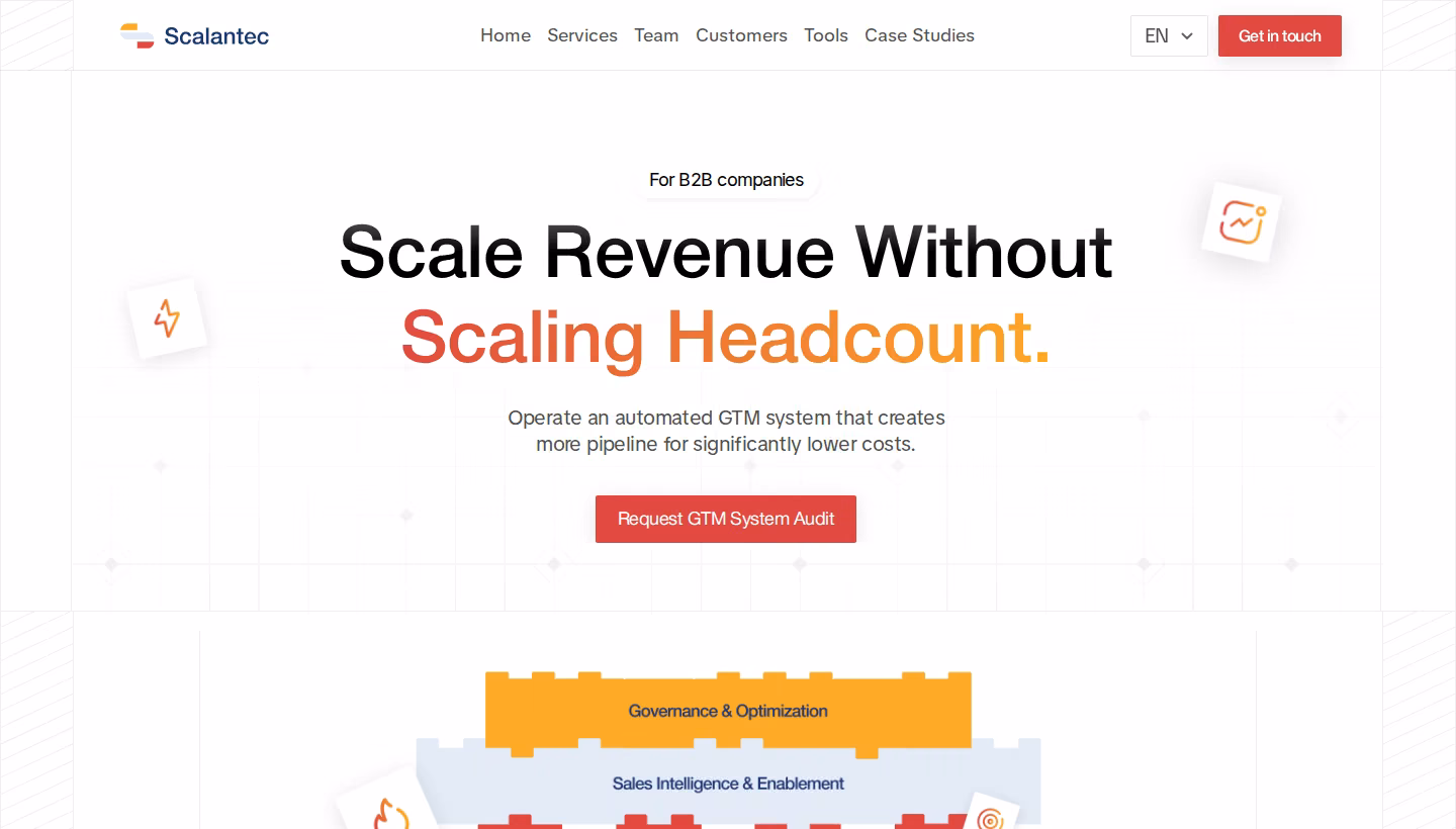 Scalantec homepage screenshot