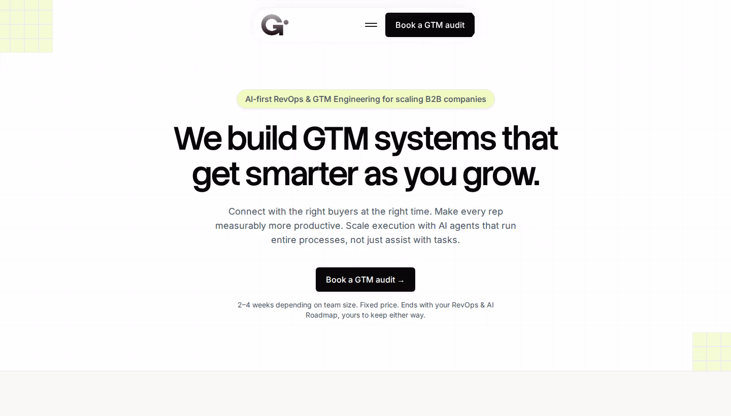GTM Base homepage screenshot