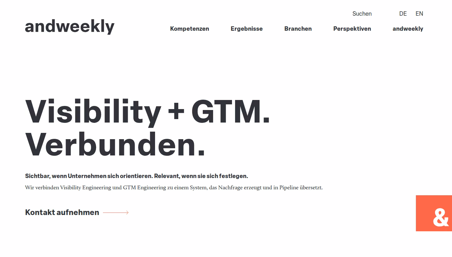 andweekly homepage screenshot
