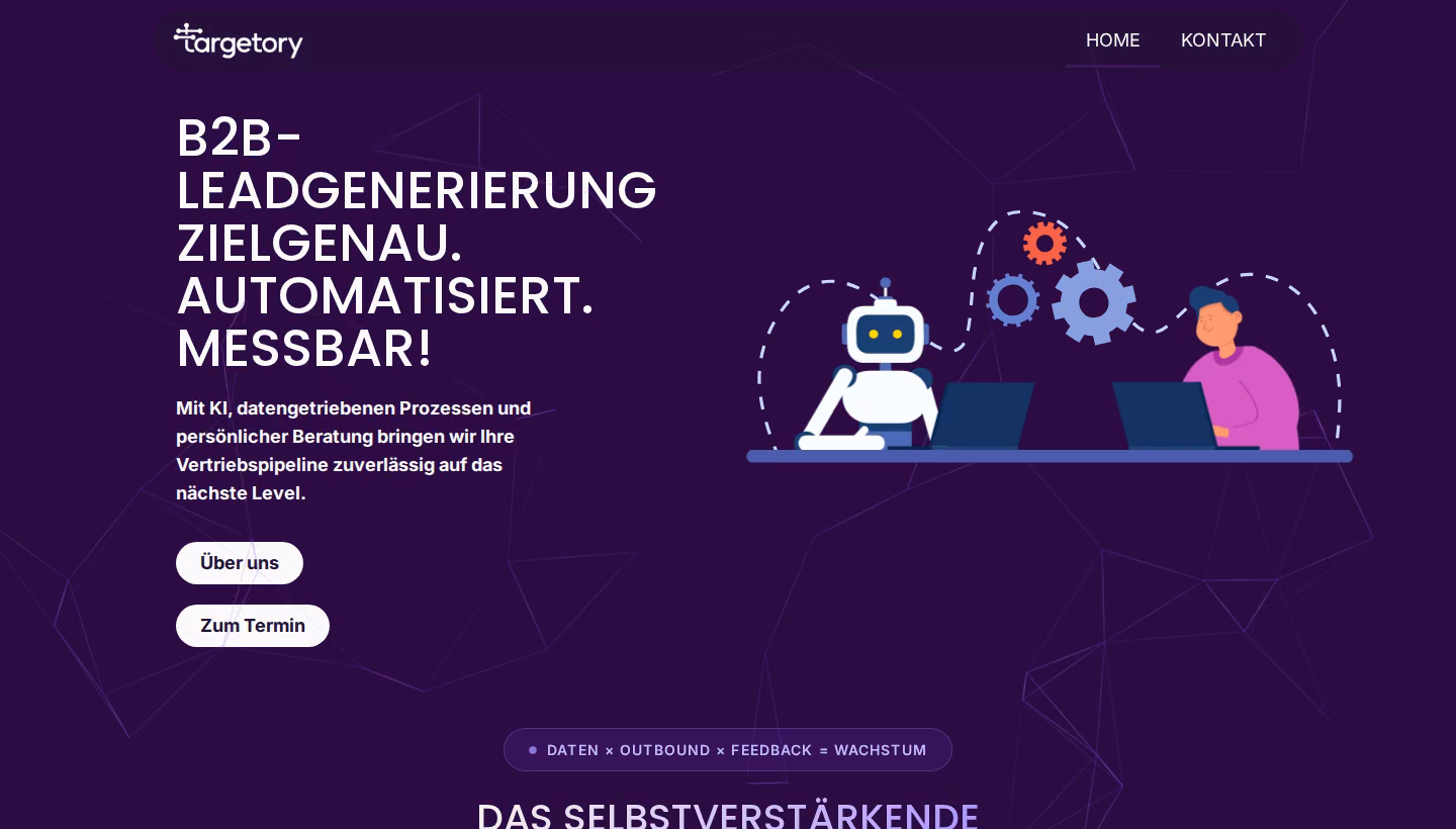 Targetory homepage screenshot