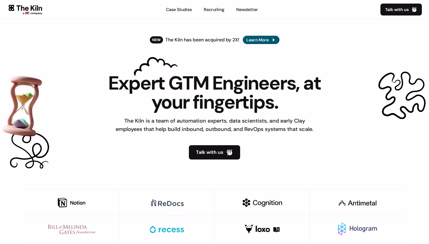 The Kiln homepage screenshot