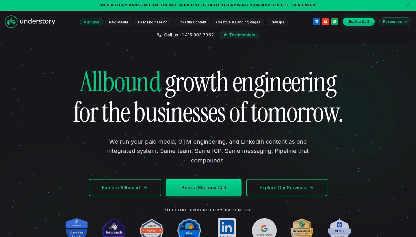 Understory homepage screenshot