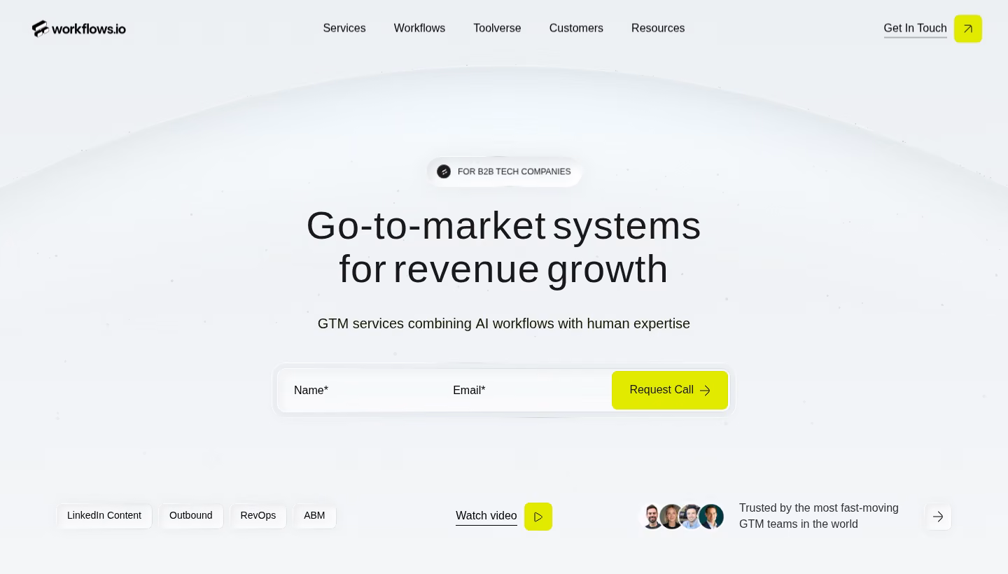 Workflows.io homepage screenshot