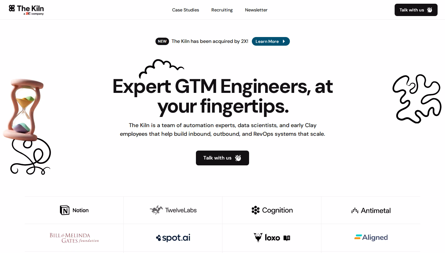 The Kiln homepage screenshot
