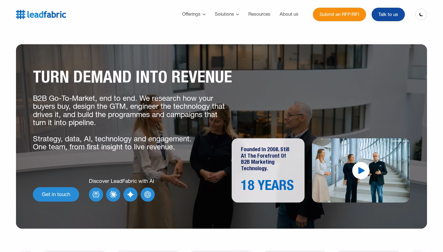 LeadFabric homepage screenshot