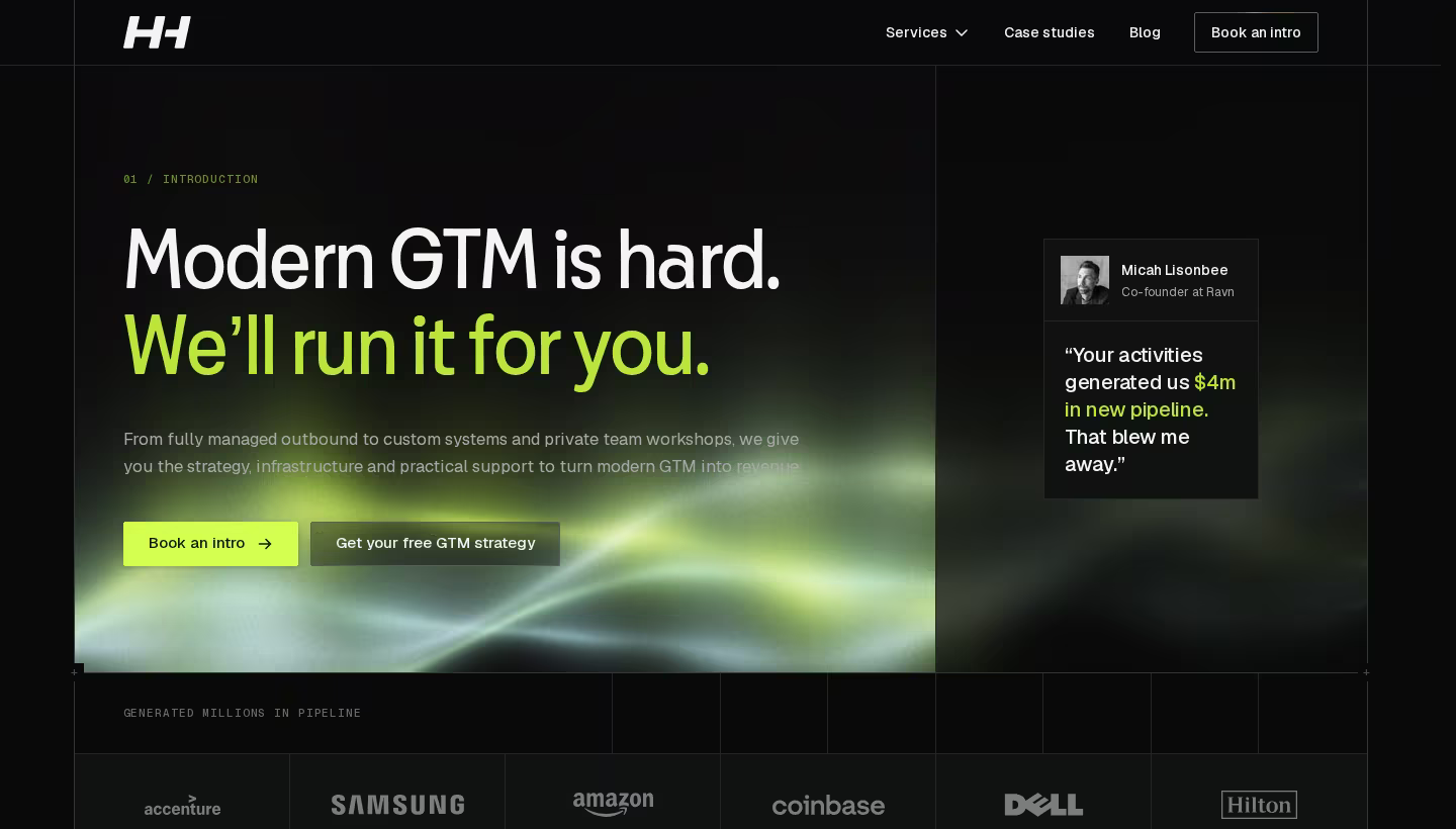 H2 homepage screenshot