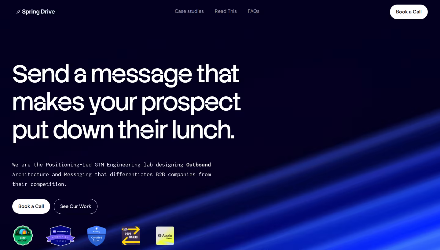 Spring Drive homepage screenshot