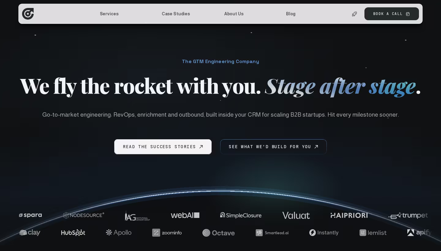 The GTM Engineering Company homepage screenshot