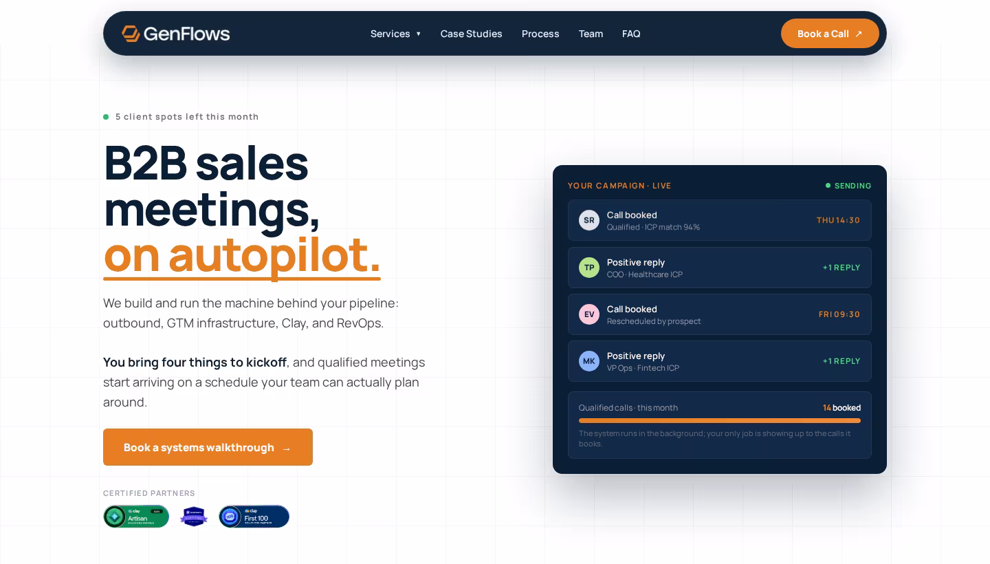 GenFlows homepage screenshot