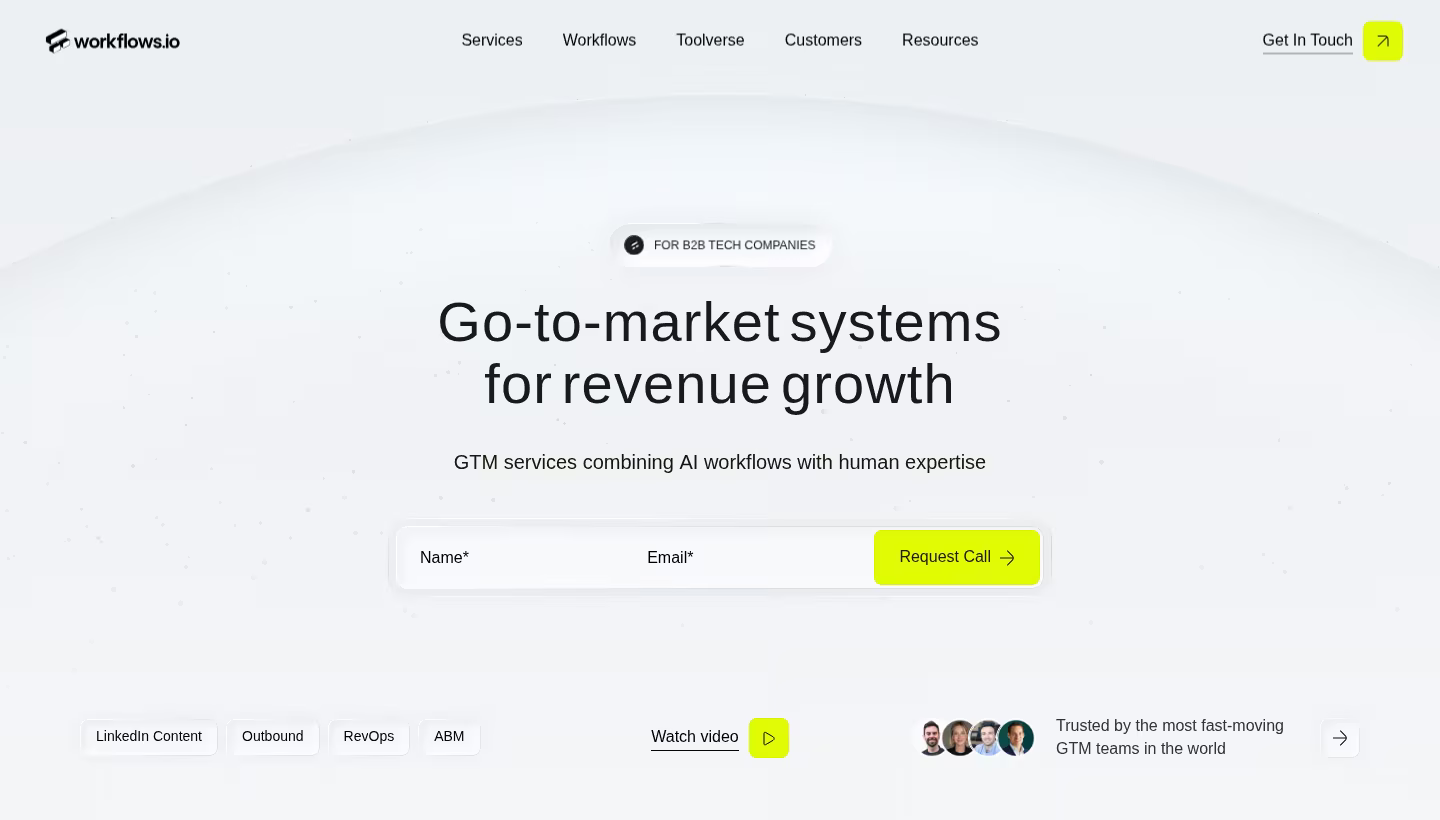 Workflows.io homepage screenshot