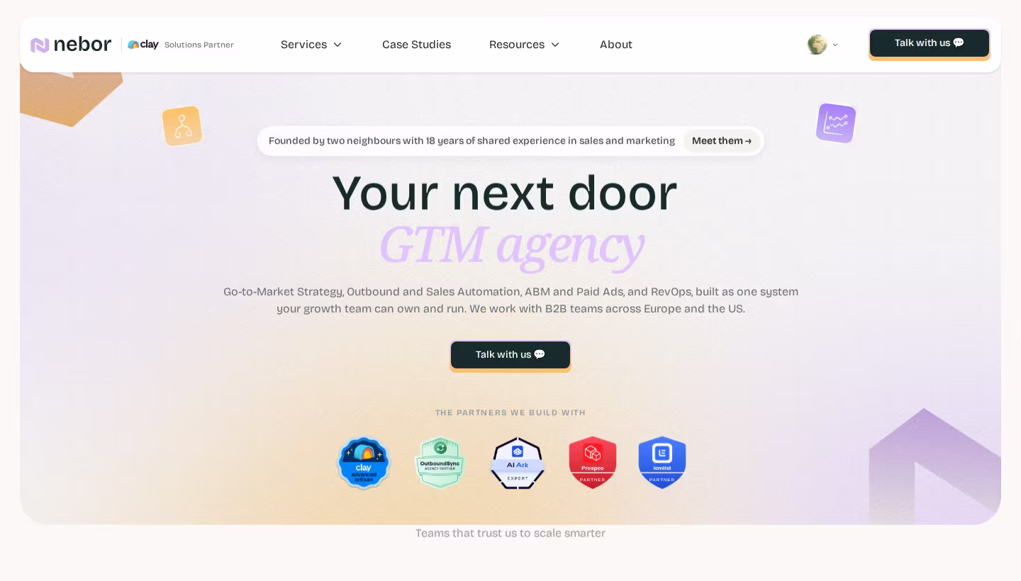 Nebor homepage screenshot