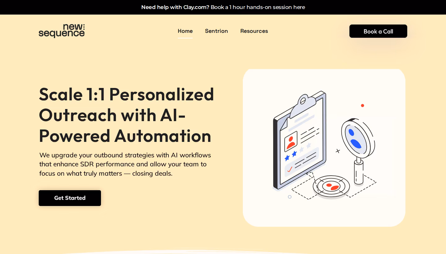 New Sequence homepage screenshot