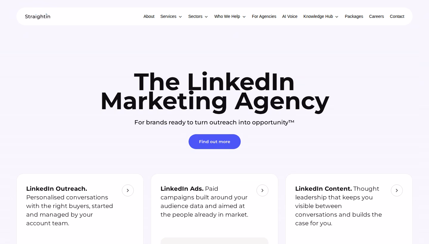 StraightIn homepage screenshot