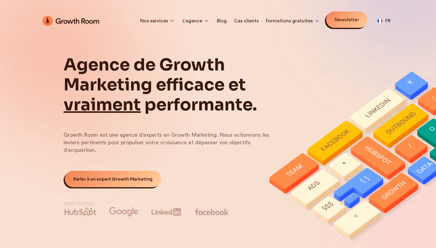 Growth Room homepage screenshot
