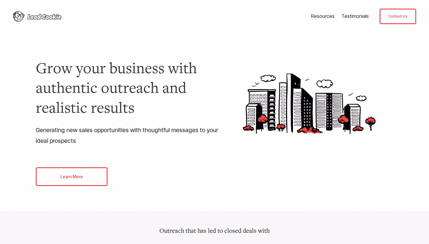 Lead Cookie homepage screenshot